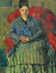 Retrato de Mme Cézanne na poltrona vermelha